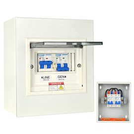 Transfer Switch for Home Generator, Upgraded 63 Amp Generator Transfer Switch, 120/240V Manual Transfer Switch for Outdoor and Indoor Use (Pre-Wired)