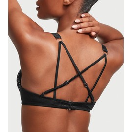 Victoria's Secret Shine Strap Bombshell Push-Up Bikini Top Black