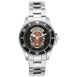 KIESENBERG 21275 Men's Retro Motorcycle Biker Fan Watch Gift Analogue Quartz Metal Strap Watch, black, Bracelet