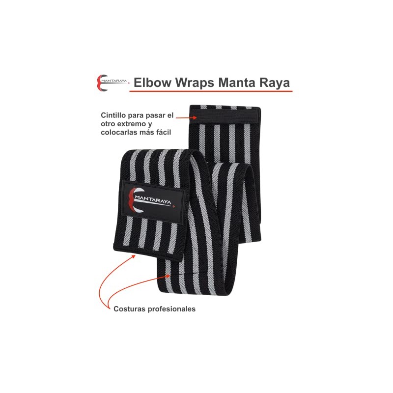 Elbow Wrap Manta Raya Vendas elásticas de Compresion Gym Levantamiento