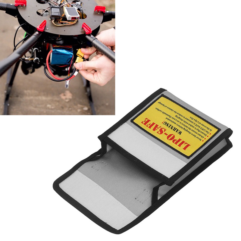Lipo Battery Safety Bag Grey Fireproof Explosion Proof Battery Guard