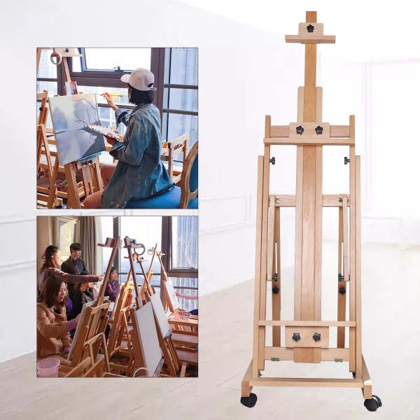 Unbranded HeavyDuty Studio Artist Easel Large H-Frame Wood Painting Art