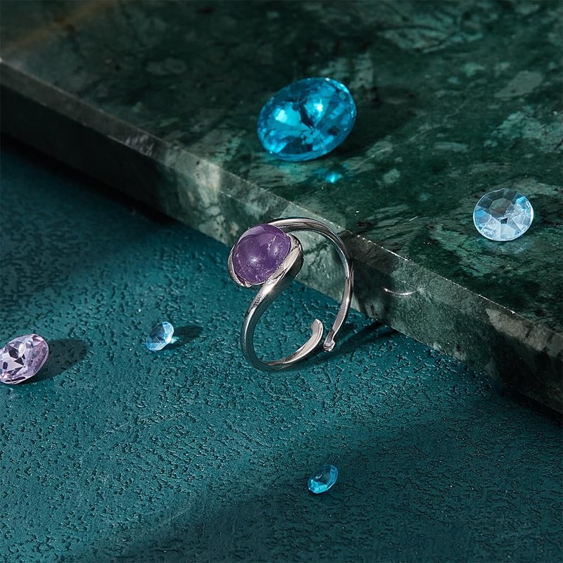 BENECREAT 1 x Sterling Silver Ring Base, Round Cabochon Setting,