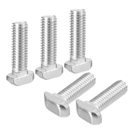 sourcing map M8x25mm T Slot Drop-in Bolt, 20Pcs Carbon Steel Nickel Plated Hammer Head T-Bolt T Shape Stud Sliding Screw for 30 Series Aluminum Profile