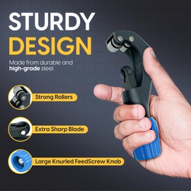 Copper Pipe Cutter Tool [1/8" - 1-3/16"] Rigid Pipe Cutter. Use as Metal Pipe Cutter, Pipe Cutters Plumbing, Copper Tubing Cutter, Ridgid Pipe Cutter.