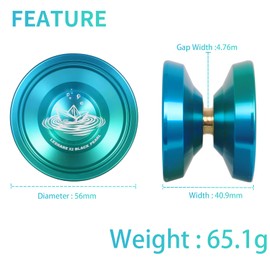 LESHARE Professional Unresponsive Yoyo for Pros and Responsive Yoyos for Kids Beginners, Package Includes Replaceable Responsive Bearings, yo-yo Gloves, and 5 yo-yo Cords (Blue Green)