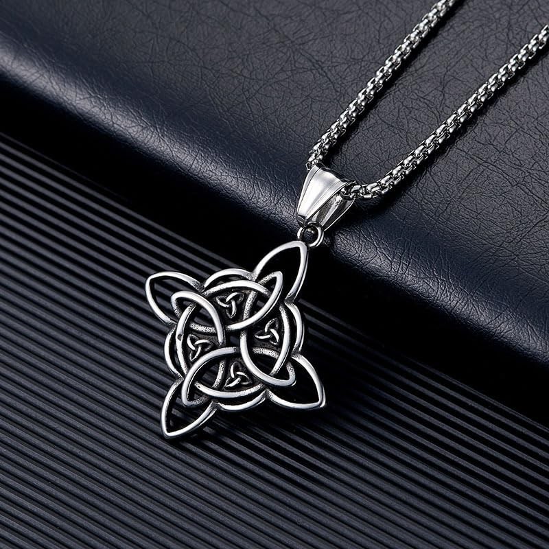 HannaFires Nordic Vintage Celtic Knot Pendant Viking Necklace Retro Accessory