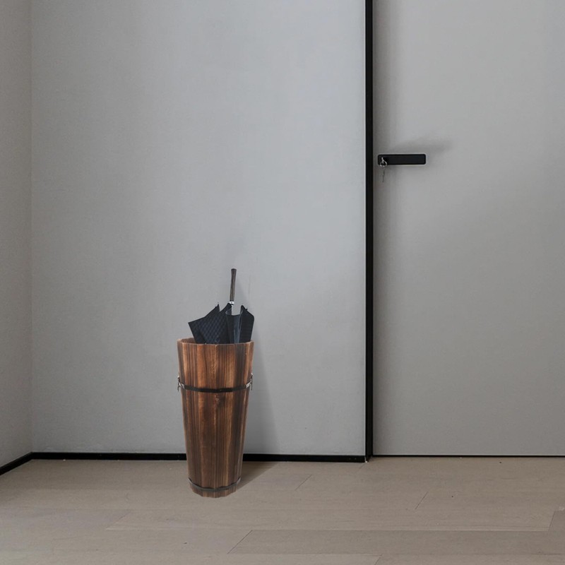 ABOOFAN Wooden Umbrella Stand for Entryway Rustic Umbrella Holder Freestanding