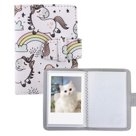 Mini Photo Album 28 Pockets for Mini Film, 2x3 Photo, Kpop Photos Card, Wallet Albums Book for Mini 12 11 40 7+ EVO 90 (Unicorn, 28 Pockets)