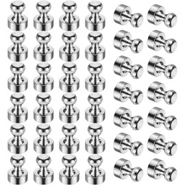 GOOZADA 50Pack Magnets for Whiteboard,Strong Silver Refrigerator Magnets,Fridge Magnet,Map Magnets,Small Push Pin Magnets for Whiteboard,Fridge,Office,Classroom