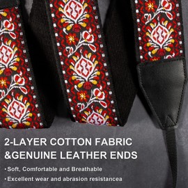 Dulphee Camera Strap, Jacquard Weave 2" Shoulder Neck Straps for All DSLR Cameras Men Women Photographers