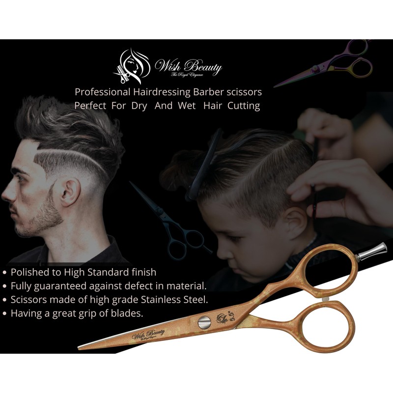 Wishbeauty Silver Line Natural Glow Hair Scissors 5.5 Inches Offset