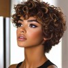 Short Wigs for Black Women Brown Pixie Cut Wig with
