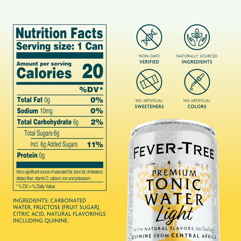 Fever-Tree Light Tonic Water – Premium Low-Calorie Mixer for Cocktails
