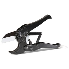 iWork PVC Cutter 1-5/8", PVC Pipe Cutter, Ratcheting PVC Cutter for PVC, PEX PPR Plastic Pipes, Hoses and Plumbing Pipes, Black (410-708)