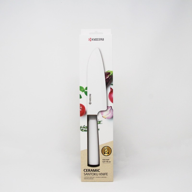 KYOCERA INNOVATIONwhite 5.5" Ceramic Santoku Knife - White Z212 Blade