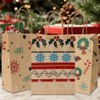 12 Pack Christmas Kraft Paper Bags(6x9 Inch) with Handle for