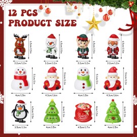 GSrenyu 12 Pack Christmas Toys, 6 Christmas Pull Back Cars and 6 Christmas wind-up toys, Christmas Stocking Stuffers, Christmas Party Favors, Goody Bag Filler