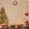 10×10ft Champagne Tulle Backdrop Curtain with Lights String for Parites,