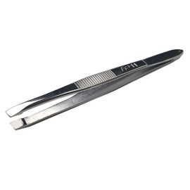Slant Tip Tweezers Professional Stainless Steel Silver Slanted Tweezer Best Precision for your eyebrows & Ingrown Hair by DreamCut