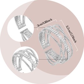 Manfnee Sparkling Rhinestone Crystal Bracelet Multilayer Dainty Bangle Bracelet for Women Jewellery for Wedding Party, Copper, No gemstone