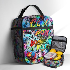 Nebcog Boys Lunch Box for School Insulated Cool Lunch Bag for Kid Boys Girls Teen Bento Boxes to School Office Picnic Travel Hiking Lunchbag Waterproof Leakproof with Adjustable Shoulder Strap