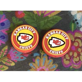 Unbranded 2 Piece KANSAS CITY Football Team Silicone Focal Beads DIY Jewelry Beadable Pens