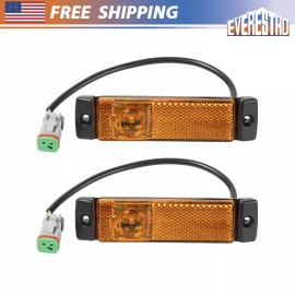 EVERESTHD Fit For Kenworth T880 2014-up Amber Side Marker Assemblies Light LED P546116