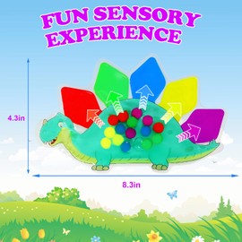 Dinosaur Color Sorting Toy, Educational Montessori Learning Game, Numbers and Colors Teaching Aid for Toddlers 3-5 Years