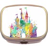 Fantasy Princess Castle Watercolor Brass Rectangle Pill Box