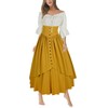 Mingyuezai Women Renaissance Costume Medieval Victorian High Waisted Button Skirt