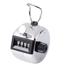 plastific Tally Counters Clickers 4-digit Lap Counter Manual Clicker Counters Hand Held Counter Clicker for Coaching, Golf Scoring, Knitting Row Count (Silver Tally Counter)