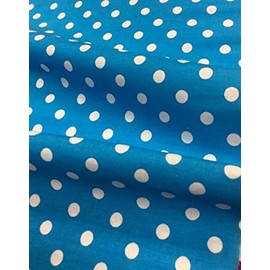 58/60 inch Turquoise/White Dot Broadcloth Fabric by The Yard