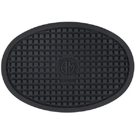 American Metalcraft TRVO53 Cast Iron Silicone Trivets, 5.5" Length x 3.75" Width, Black
