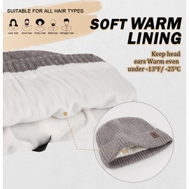 Wmcaps Men's Winter Thermal Knitted Hats for Men, Warm Fleece Running Hat Beanie Women's Men's Hat Winter, Windproof Winter Hat Men Lined and Padded Unisex Hat, smoke Grey