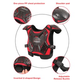 Kids Dirt Bike Gear Motocross Chest Protector Motorcycle Protective Gear Armor Vest Knee Guards Elbow Pads Dirt Bike Riding Gear for Baby Biker ATV (White)