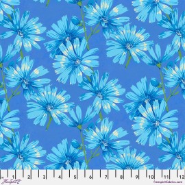 FreeSpirit MARTHA NEGLEY NATION OF FLOWERS BLUE CHICORY WILDLOWER FLORAL COTTON FABRIC HY