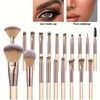 Juego de Brochas de Maquillaje Profesional, 25 Piezas con Esponjas,