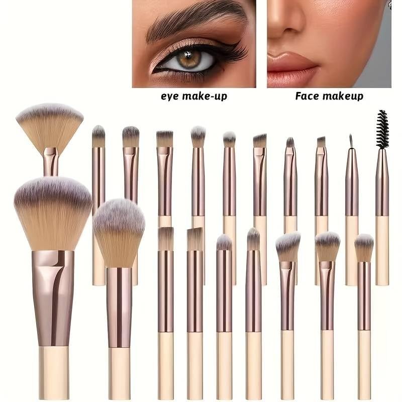 Juego de Brochas de Maquillaje Profesional, 25 Piezas con Esponjas,