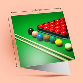 1 x Greeting Card Snooker Game Balls Pool Billiards - Blank Birthday Celebration Anniversary #16452