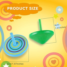 Annhao Pack of 30 Wooden Spinning Tops for Children, Wooden Spinning Tops Toy, Toy Spinning Tops, Party Bags, Children's Birthday Party Favours, Party Bag Filler, for 3-7 Years Old Children (Random