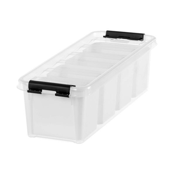 SmartStore 3458010 Long Clip Box with 4 Compartments Transparent Plastic