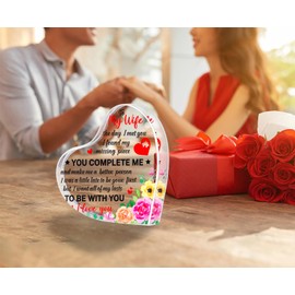 PETCEE Valentines Day Wife Gifts from Husband Wife Birthday Keepsake for Women to My Wife Gifts I Love You Desk Decor