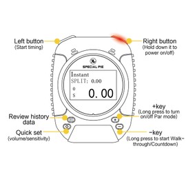 SPECIAL PIE Upgraded Shot Timer - Perfect for Shooting Training & RO Use in USPSA, IPSC, IDPA,CAS, PRS, 3GUN & Steel Challenge Competitions（Black
