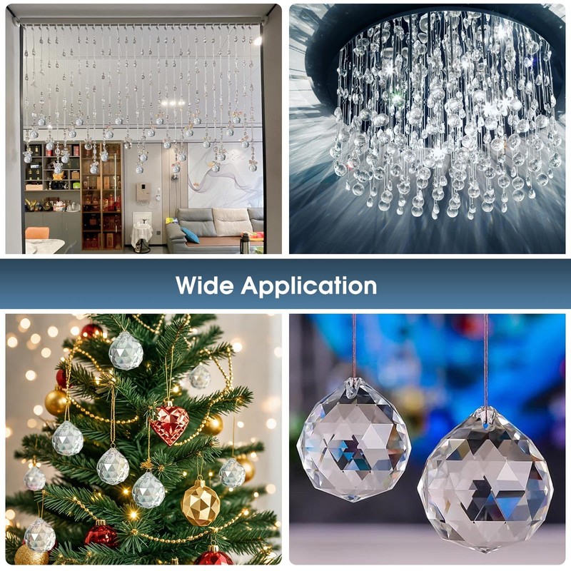 Peevisap Pack of 24 2 cm Crystal Ball, Suncatcher, Crystal