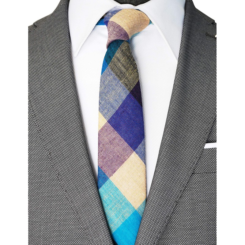 ZENXUS Cotton Skinny Ties for Men, 2.5 inch Slim Casual