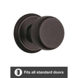 BRINKS - Ganyon Interior Keyless Hall Closet Door Knob, Tuscan Bronze - Hands-Free Indoors Home Decor Non-Locking Hall Closet Easy Open Door Knob