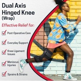 Ezy Wrap Condylar Hinged Knee Brace - Comfortable Compression Knee Sleeves – Great Knee Compression for Stability – Durable Hinged Knee Brace with Side Stabilizers