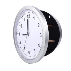 Hidden Compartment Wall Clock Safe, Wall Quartz Clock Diversion Safe, Hidden Secret Wall Clock Safe Container for Money Stash Jewellery Valuables Cash Storage