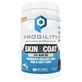 Nootie Progility Skin & Coat Supplement for Dogs, Fish Oil Supports Healthy Skin & Coat, 90 Soft Chews per Container
